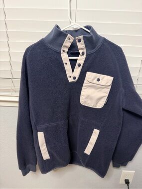 cotopaxi Navy Sherpa Pullover with Grey Trim